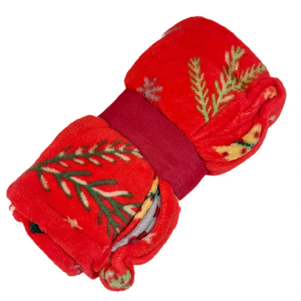 Festive Northpoint Red Holiday Plush Throw Blanket Cozy Gifting